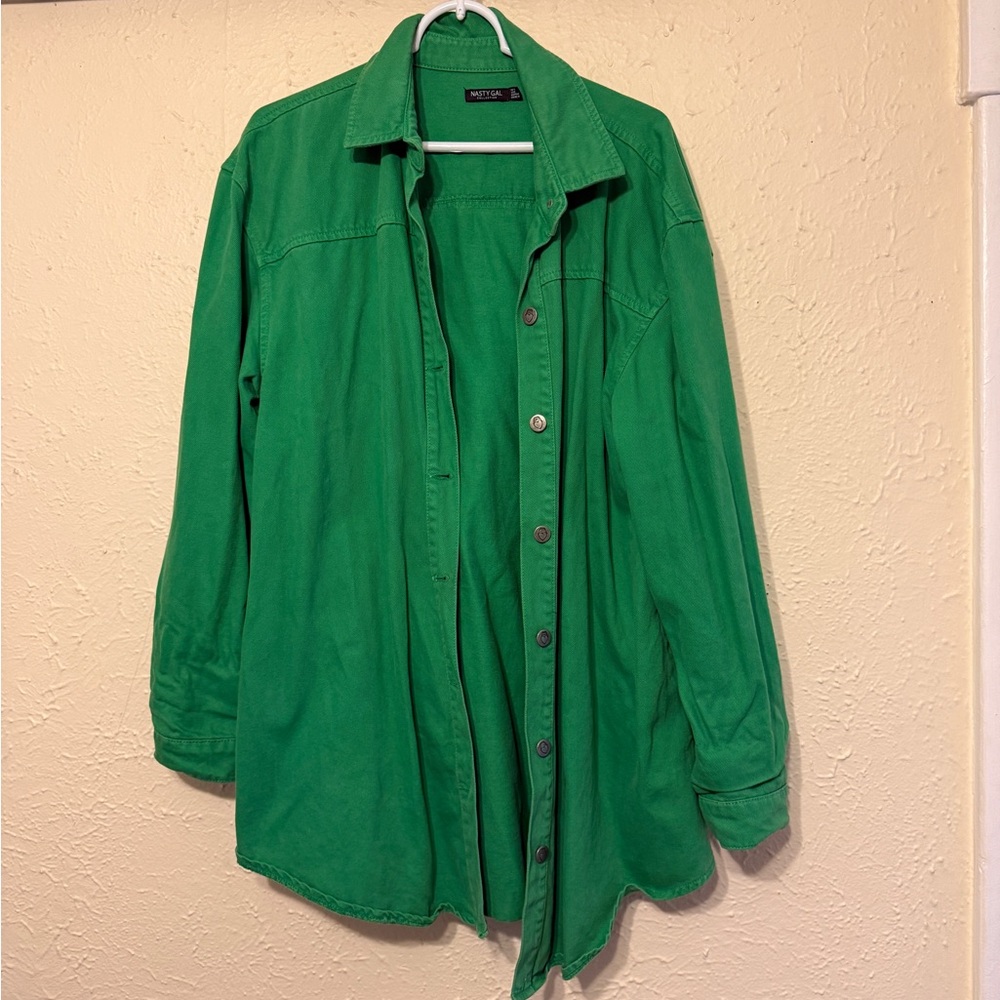 Nasty Gal Vibrant Green Oversized Shirt/Jacket